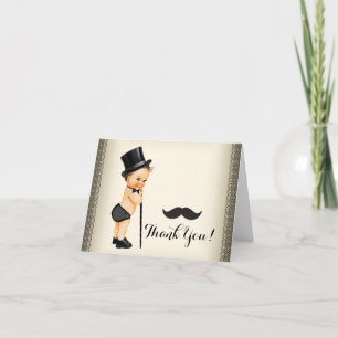 Little Man Moustache Thank You Card