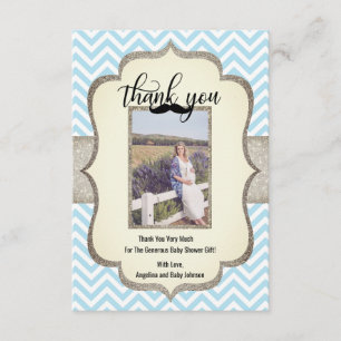 Little Man Moustache Theme THANK YOU Baby Shower Card
