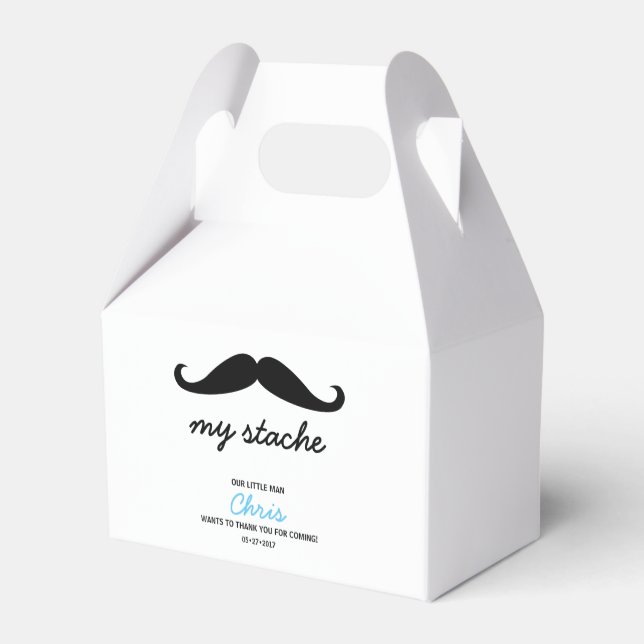 Little Man Mustache Party Favour Box (Back Side)