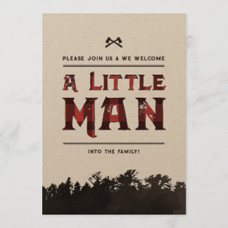 Little Man Plaid Woodland Couples Shower Invite