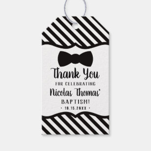 Little Man Thank You Tag, Black, Baptism Gift Tags