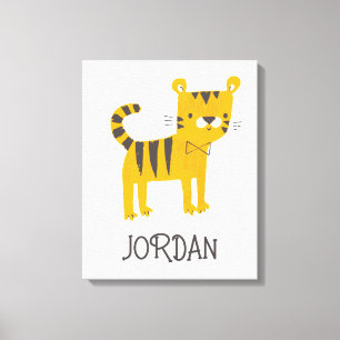Little Man Tiger Bow Tie Canvas Print