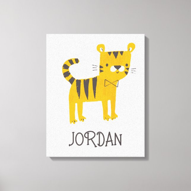 Little Man | Tiger Bow Tie Canvas Print (Front)