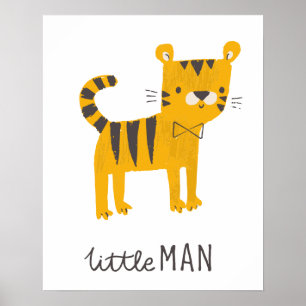 Little Man Tiger Bow Tie Poster