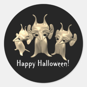 Little Martians,Happy Halloween ,personalised Classic Round Sticker