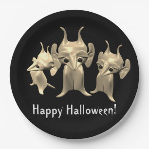 Little Martians,Happy Halloween ,personalised Paper Plate