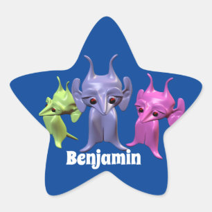 Little Martians, personalised for children. Star Sticker