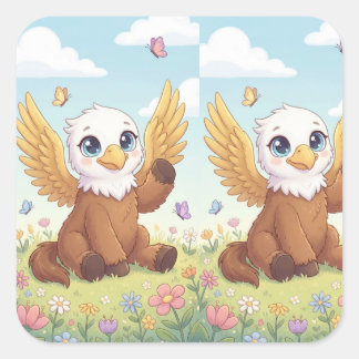 Little Meadow Griffin – Whimsical Fantasy Sticker