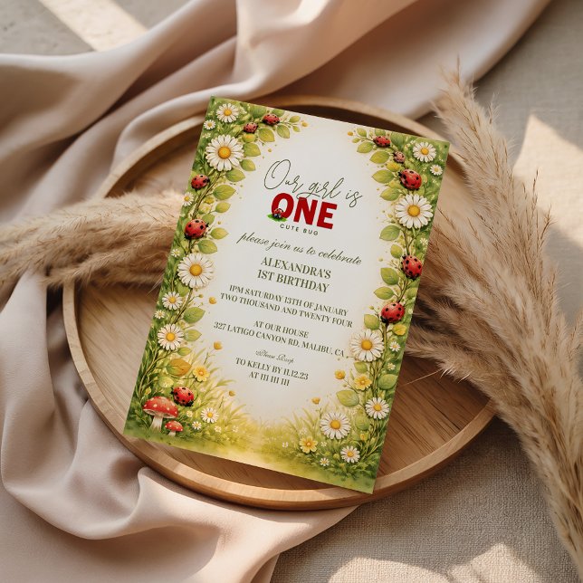 Little Meadow Lady Turns One Invitation (Creator Uploaded)