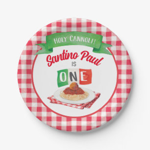 Little MEATBALL 1st BIRTHDAY  Paper Plate