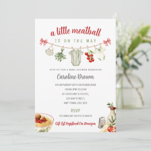 Little Meatball Baby Shower Italian Pasta Invite