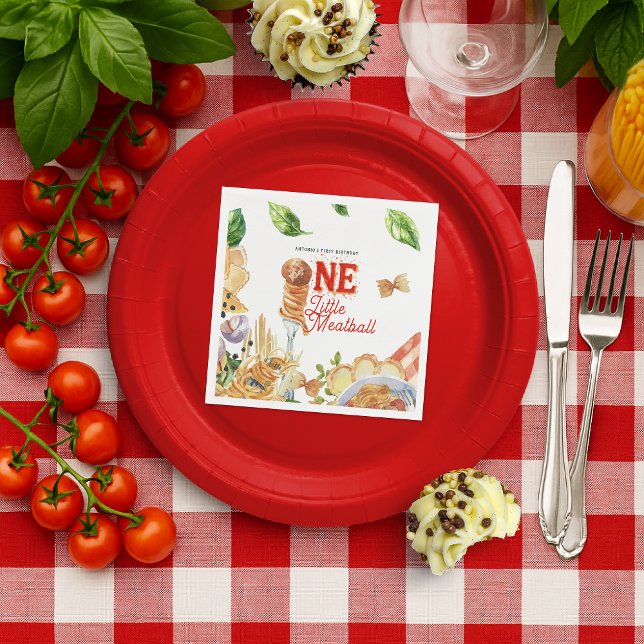 Little Meatball | Holy Ravioli First Birthday Napkin (Creator Uploaded)