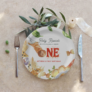 Little Meatball Holy Ravioli First Birthday Paper Plate