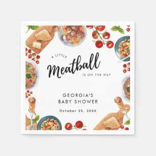 Little Meatball Italian Food Baby Shower  Napkin