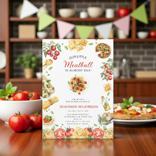 Little Meatball Italian Pasta Baby Shower Invitation