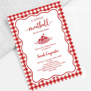 Little Meatball On the Way Italian Baby Shower Invitation