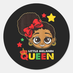 Little Melanin Queen Black History Month Blm Afric Classic Round Sticker