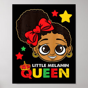 Little Melanin Queen Black History Month Blm Afric Poster