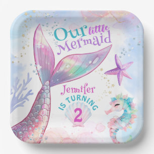 Little Mermaid 2nd Birthday Paper Plate