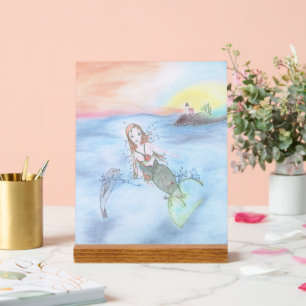 Little mermaid and friend off the coast of Maine Acrylic Sign