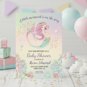 Little Mermaid Baby Shower Invitation
