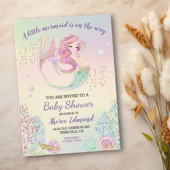  Little Mermaid  Baby Shower  Invitation (Creator Uploaded)