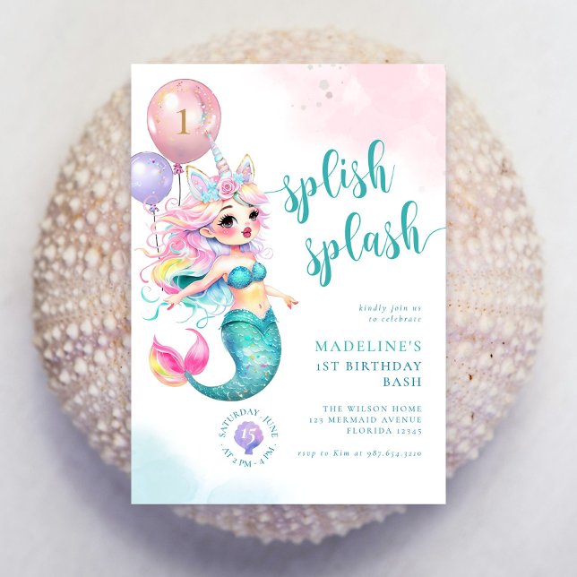 Little Mermaid Birthday Bash Under The Sea Invitat Invitation (Creator Uploaded)