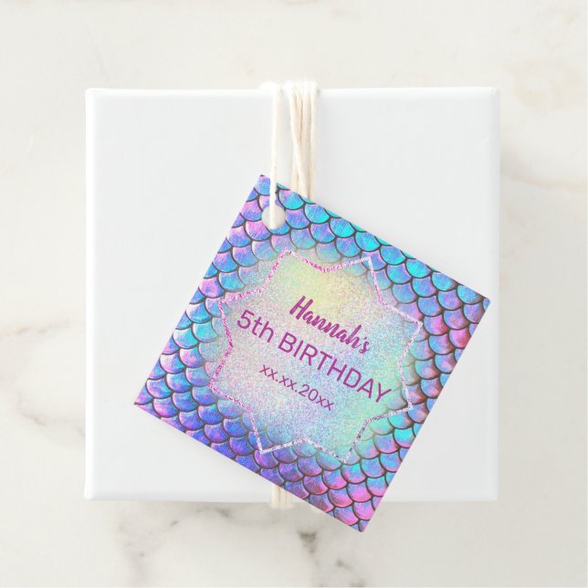 little mermaid Birthday Favour Tags (In Situ)