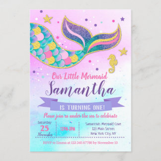 Little Mermaid Birthday Invitations