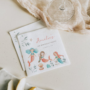 Little Mermaid Birthday Napkin