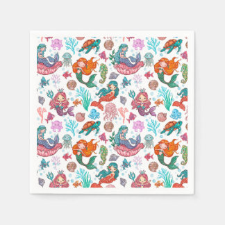 Little Mermaid Birthday Paper Napkin