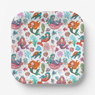 Little Mermaid Birthday Paper Napkin Paper Plate