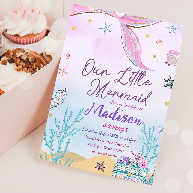 Little Mermaid Birthday Party Under The Sea Party Invitation (Creator Uploaded)