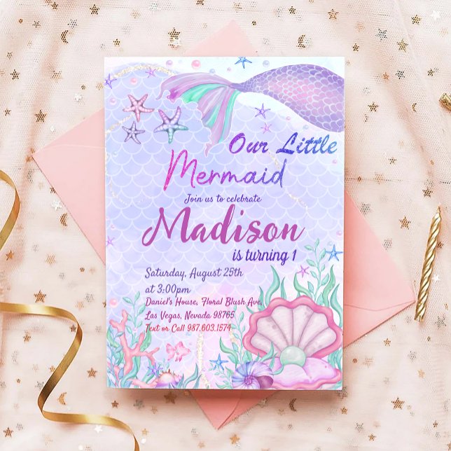 Little Mermaid Birthday Party Under The Sea Party Invitation (Creator Uploaded)