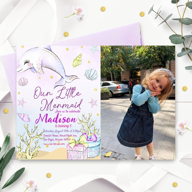 Little Mermaid Birthday Party Under The Sea Party  Invitation (Creator Uploaded)