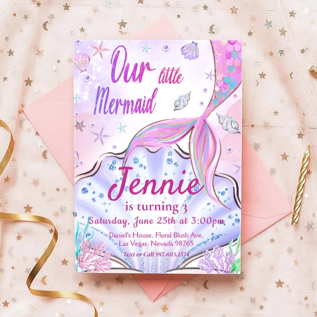 Little Mermaid Birthday Under The Sea Party  Invitation (Creator Uploaded)
