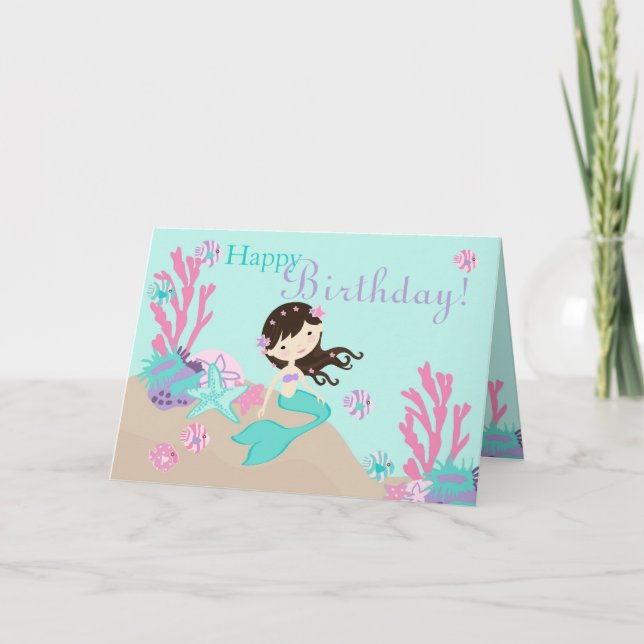 Little Mermaid Card 2C Brunette (Front)