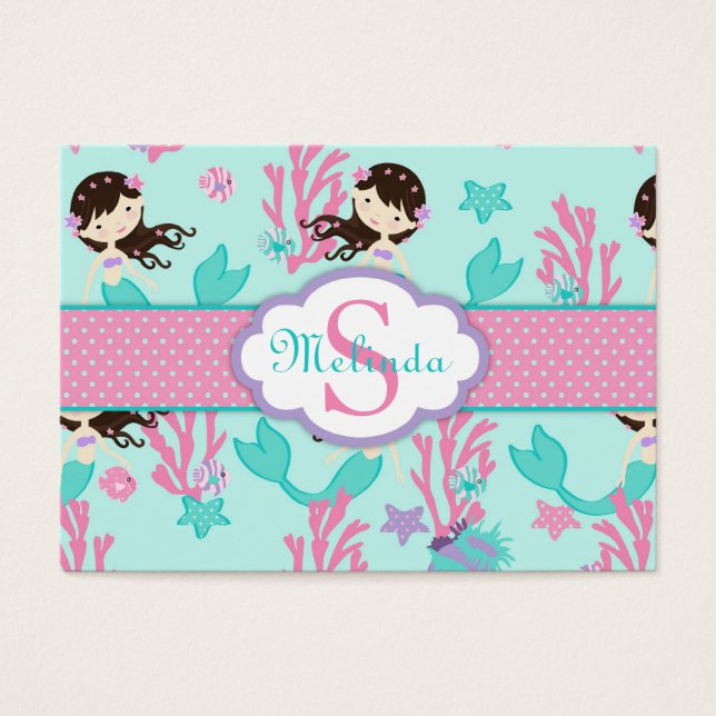 Little Mermaid Gift Tag L2 Brunette (Front)