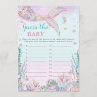Little Mermaid Girl Shower Guess the Baby Game