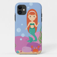 Little mermaid girl underwater waves