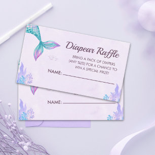 Little Mermaid is on her way, Girl Baby Shower Enclosure Card