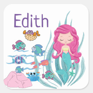 Little Mermaid Name Sticker