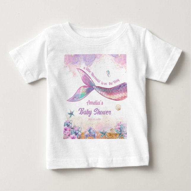 Little Mermaid Pastel Ocean Girl Baby T-Shirt (Front)