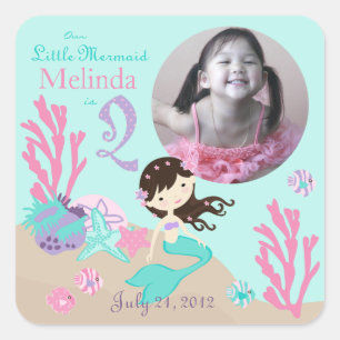 Little Mermaid Photo Sticker Brunette 2