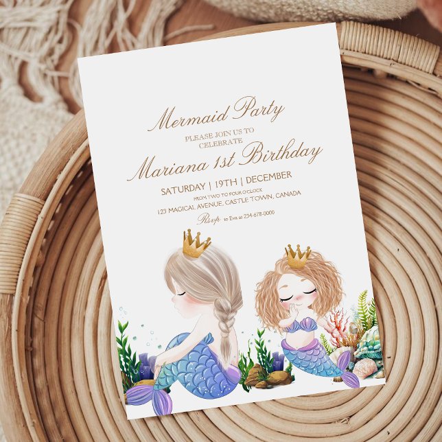 Little Mermaid Sea Princesses Under Water Girly  Invitation (Creator Uploaded)