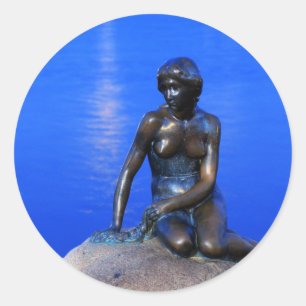 Little mermaid statue, Copenhagen, Denmark Classic Round Sticker