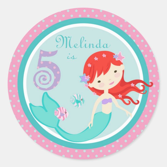 Little Mermaid Sticker Auburn 5 (Front)