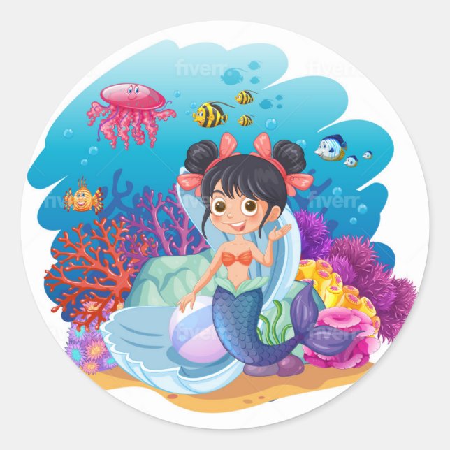 Little mermaid stickers (Front)