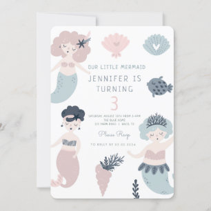 Little Mermaid Under sea Magic Birthday Invitation