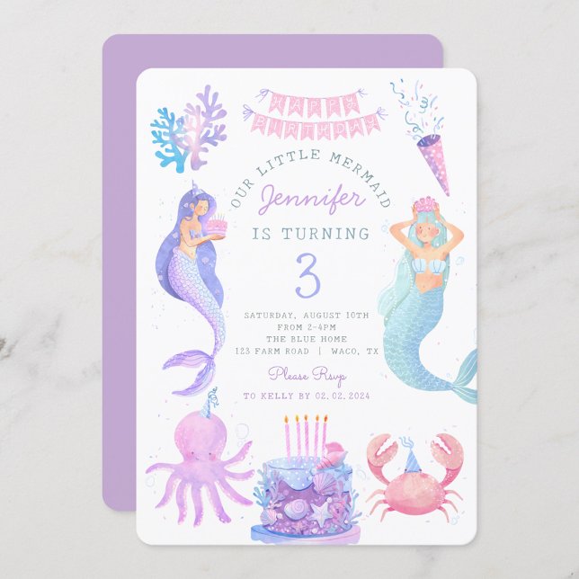 Little Mermaid Under sea Magic Birthday Invitation (Creator Uploaded)